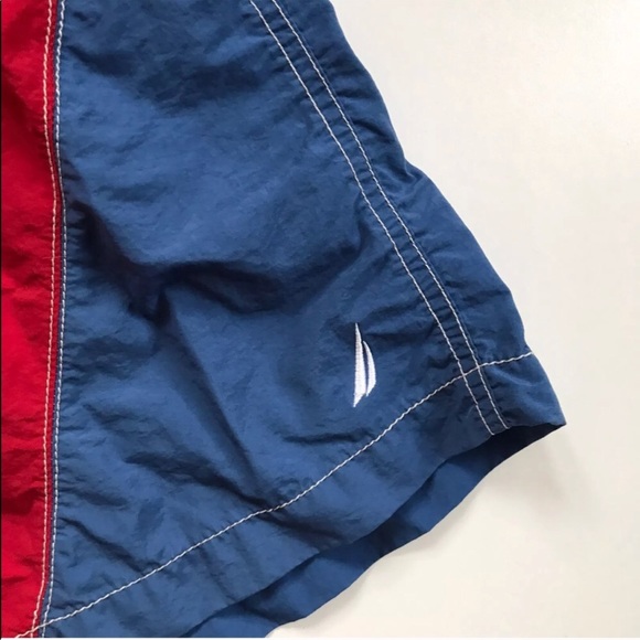Vintage Nautica Swim Trunks Red White Blue - Picture 3 of 8